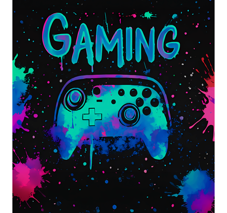 Estor enrollable gamer controladores de pintura con salpicaduras  - TenVinilo