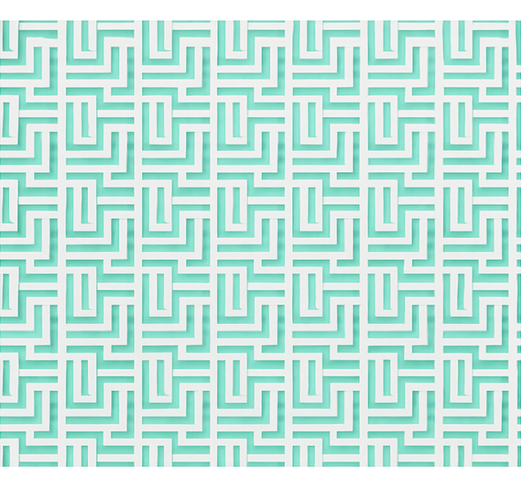 Estor enrollable comedor efecto de cuadrados geométricos azules - TenVinilo