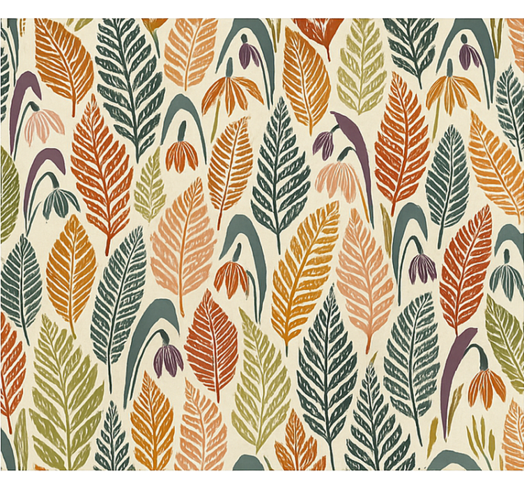 Estor estilo nórdico flores de campanilla multicolores - TenVinilo