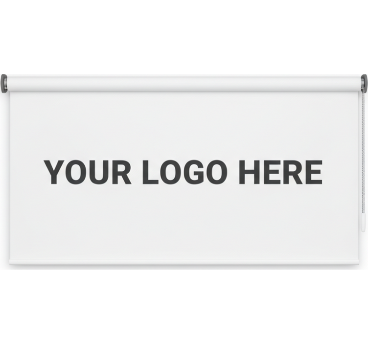 Estores enrollable oficina con logo personalizado - TenVinilo