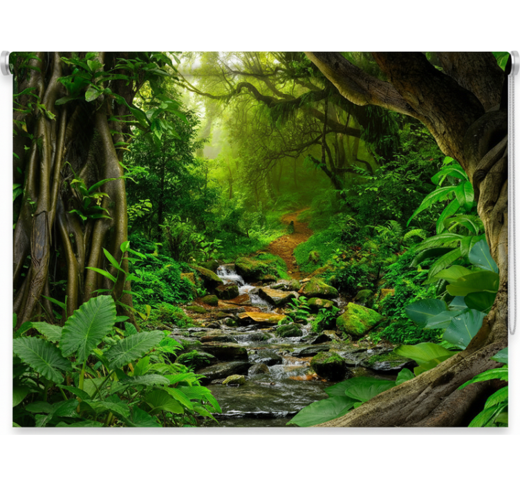 Estor enrollable árboles oasis del bosque tropical - TenVinilo