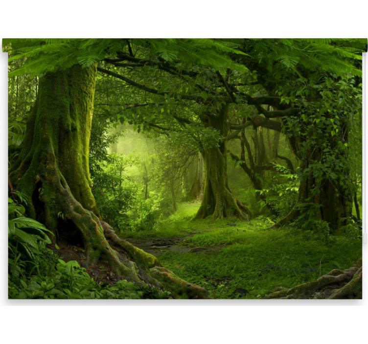 Estor enrollable árboles escapada a un bosque frondoso - TenVinilo