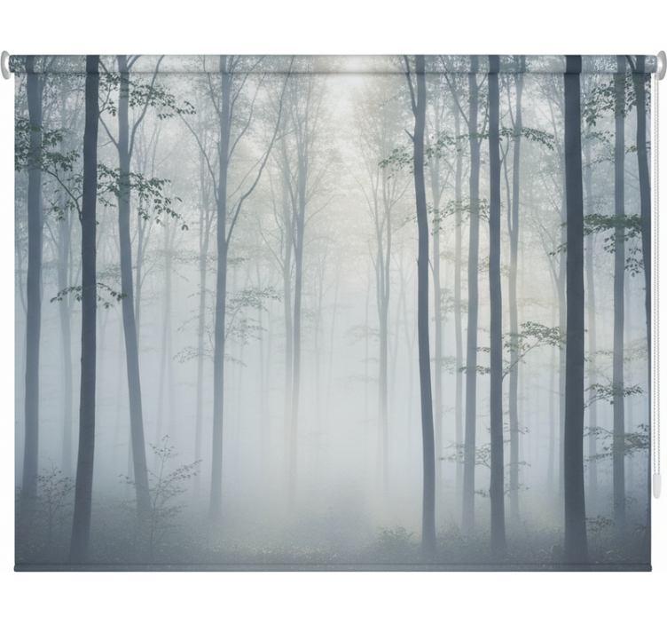 Estor enrollable árboles mural de neblina atmosférica - TenVinilo