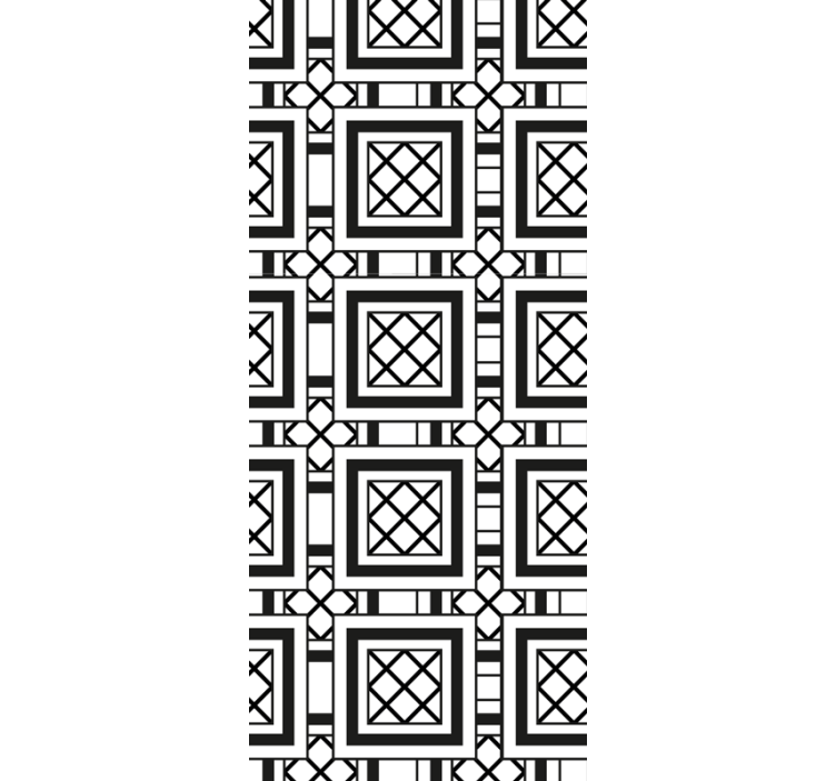 Estor enrollable cocina estilo azulejo hidráulico negro - TenVinilo