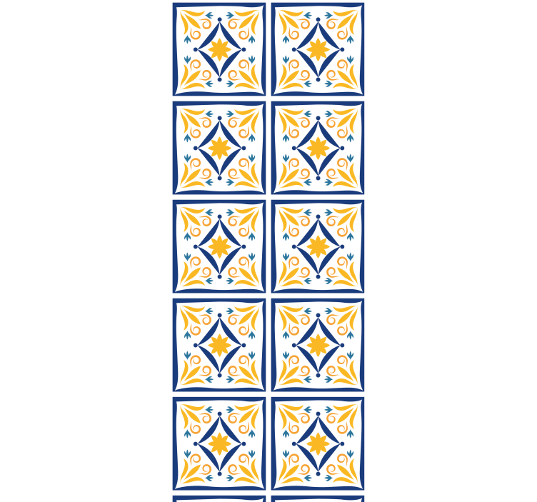 Estor enrollable cocina azulejo portugués azul y amarillo - TenVinilo