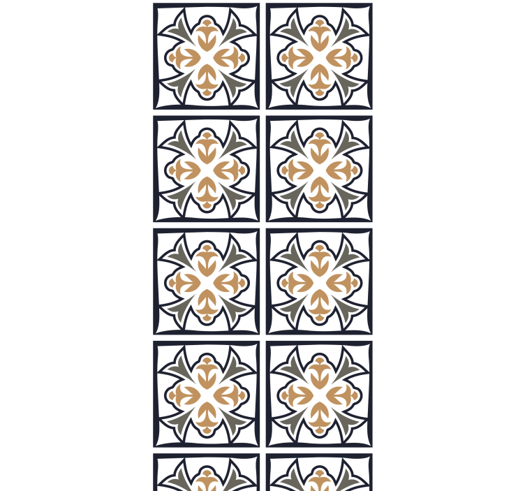 Estor enrollable cocina azulejo portugués beige y negro - TenVinilo