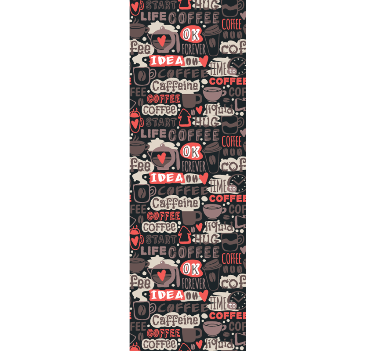 Estor enrollable cocina patrón tipográfico café - TenVinilo