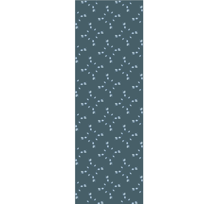 Estor enrollable comedor patrón flor magnolia azul - TenVinilo