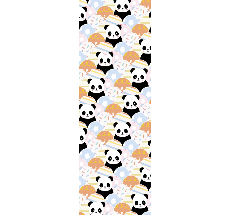 Estor enrollable infantil diseño patchwork panda - TenVinilo