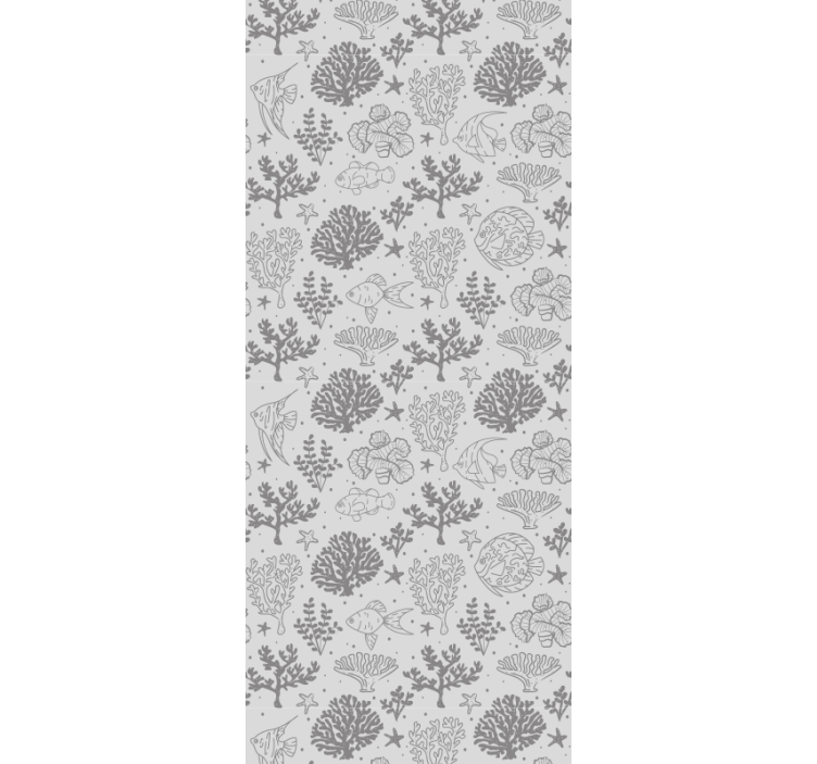 Estor enrollable infantil patrón de animales marinos vintage - TenVinilo