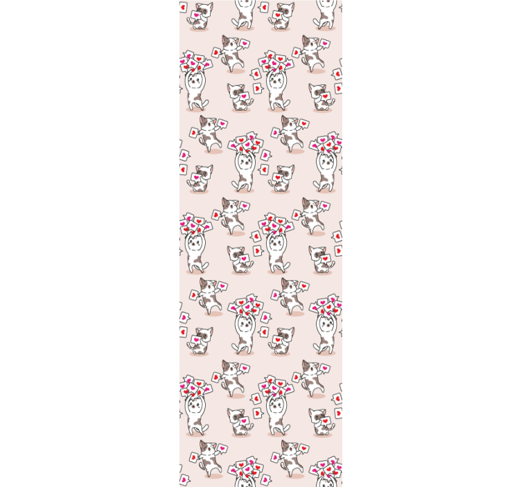 Estor enrollable infantil gatos con corazones - TenVinilo