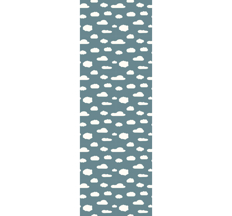 Estor enrollable infantil patrón blanco sobre fondo azul - TenVinilo