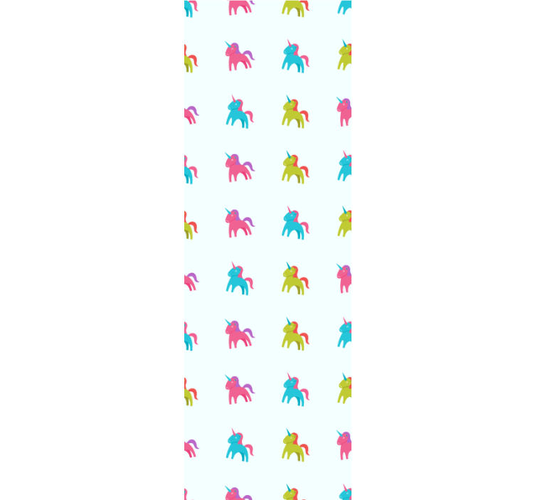Estor enrollable infantil unicornios sobre fondo azul - TenVinilo