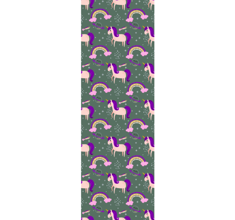 Estor enrollable infantil unicornios rosa y verde - TenVinilo