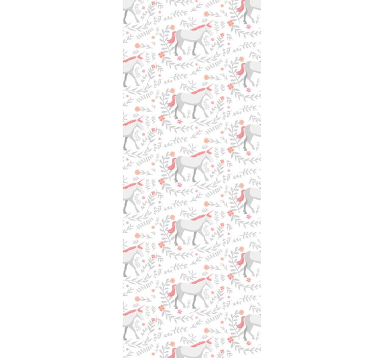 Estor enrollable infantil patrón de unicornios con hojas - TenVinilo