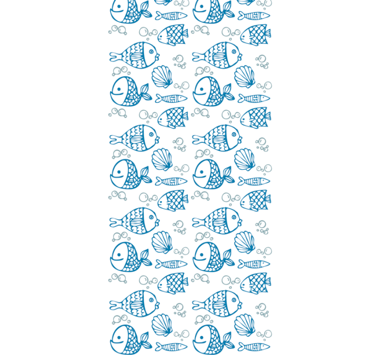 Estor enrollable infantil peces azules sobre fondo blanco - TenVinilo