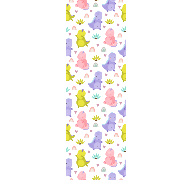 Estor enrollable infantil patrón de dinosaurios coloridos - TenVinilo