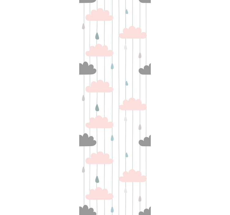 Estor enrollable infantil nubes rosas y grises - TenVinilo