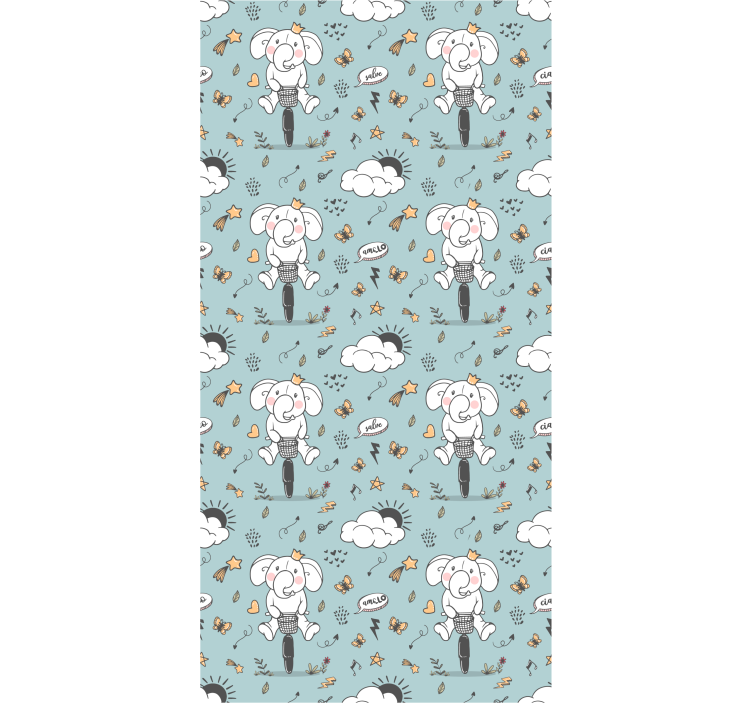 Estor enrollable infantil elefantes saludando - TenVinilo