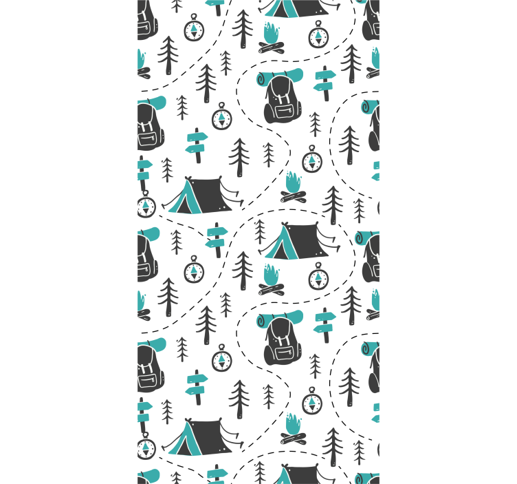 Estor enrollable infantil patrón naturaleza camping - TenVinilo