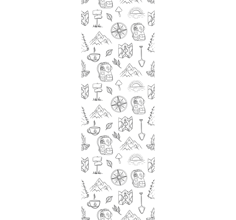 Estor enrollable infantil brújula y montañas dibujadas - TenVinilo