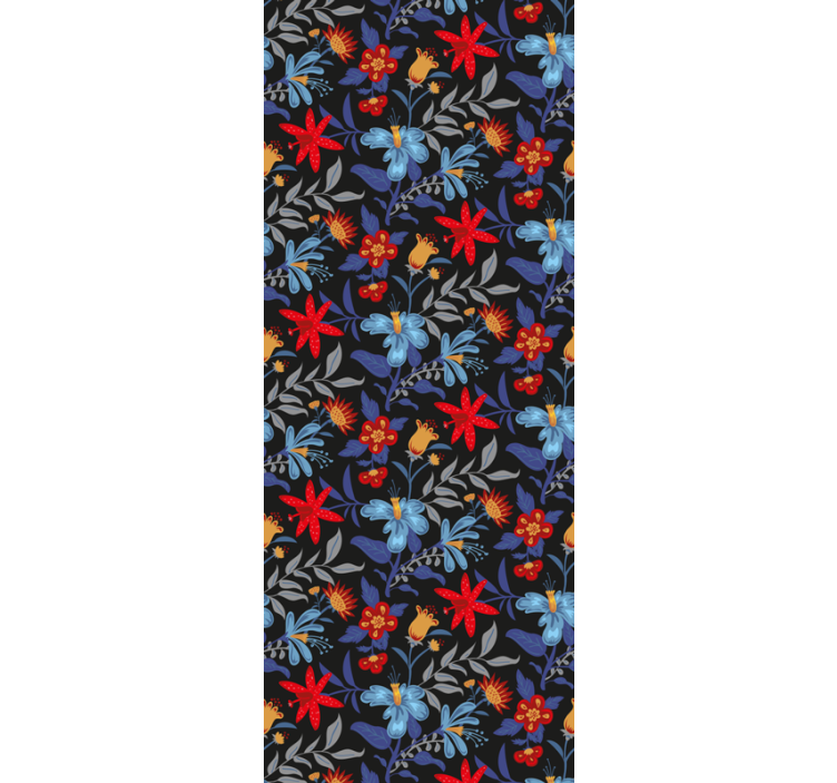 Estores enrollable oficina estampado flores negro - TenVinilo