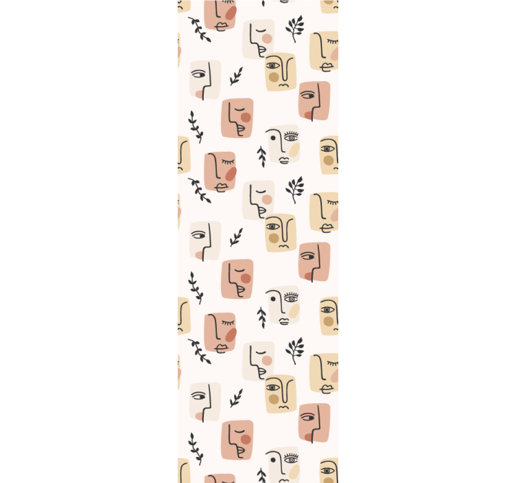 Estor enrollable juvenil patrón de caras abstractas - TenVinilo