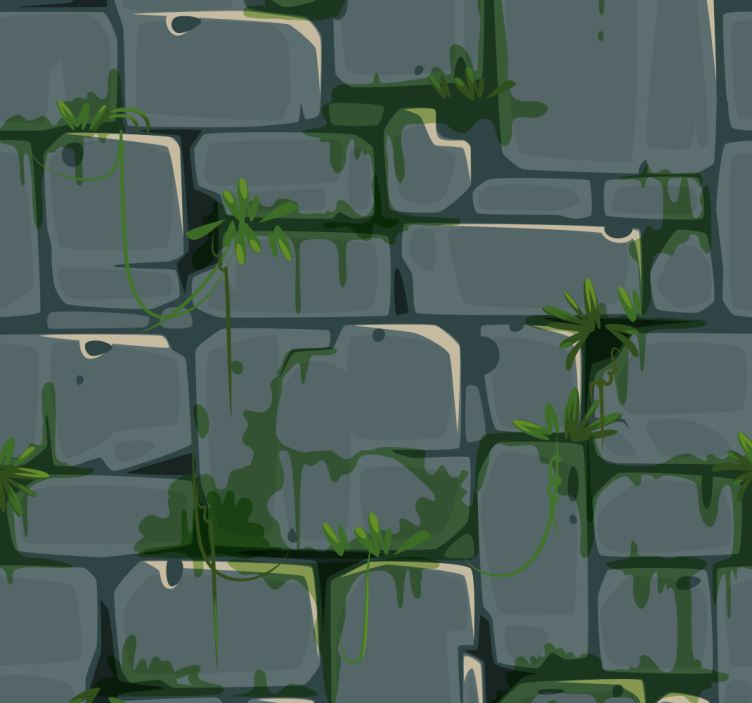 Estor enrollable juvenil ladrillo verde con hojas - TenVinilo