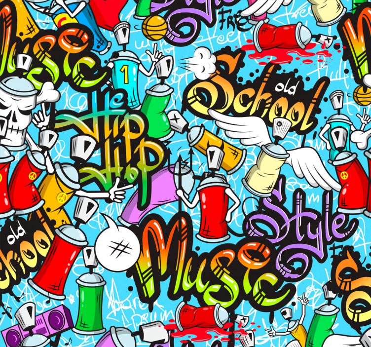 Estor enrollable juvenil cultura hip-hop graffiti - TenVinilo