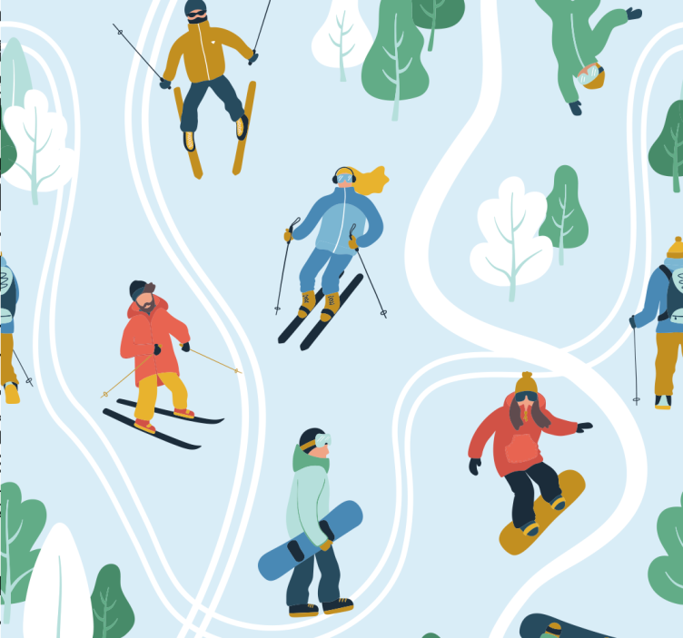 Estor enrollable juvenil deporte de esquí azul - TenVinilo