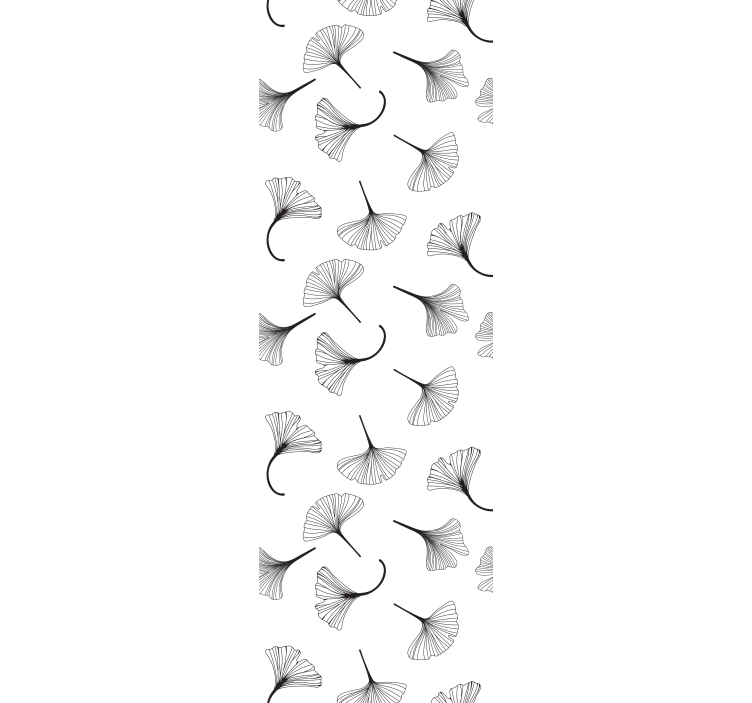 Estor enrollable moderno patrón de hojas de ginkgo negro - TenVinilo