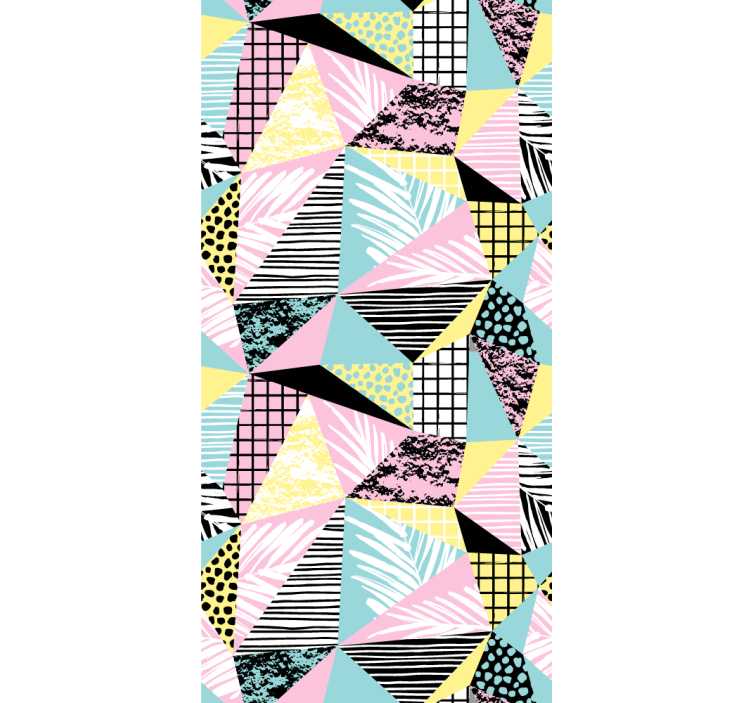 Estor enrollable moderno diseño tropical con palmeras y geometría - TenVinilo