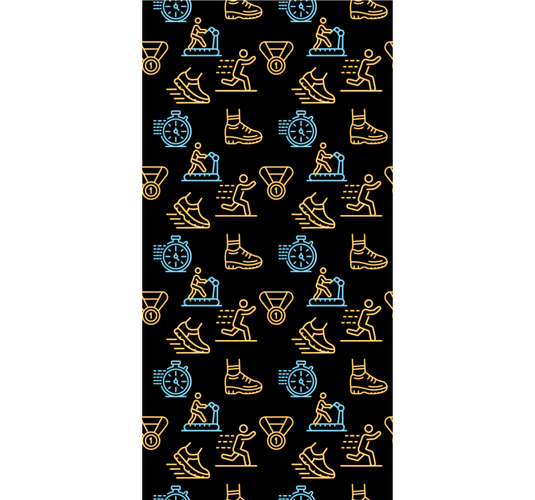 Estor enrollable moderno iconos vectoriales en neón negro - TenVinilo