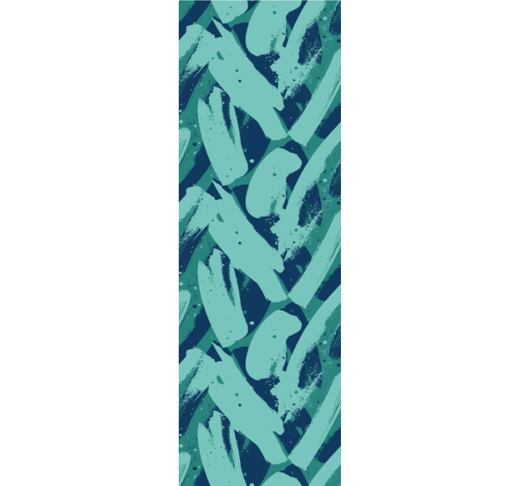 Estor enrollable moderno trazos de pintura verde y azul - TenVinilo