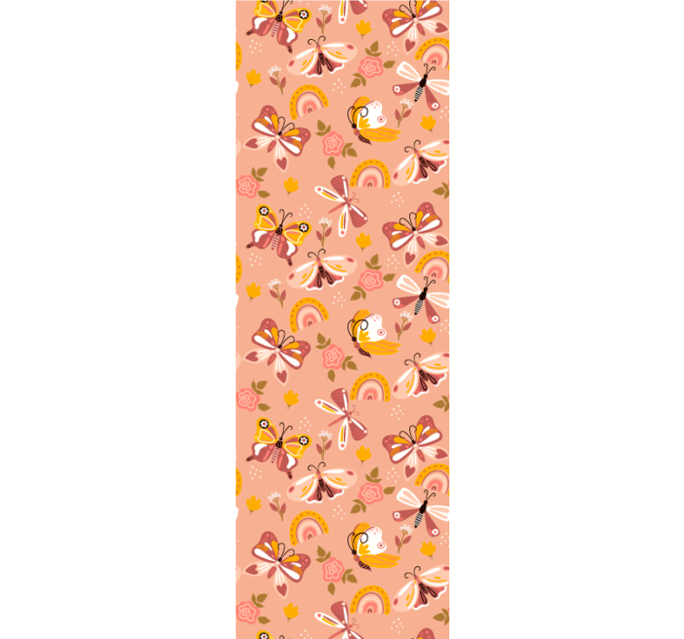 Estor enrollable moderno mariposas y arcoíris boho - TenVinilo