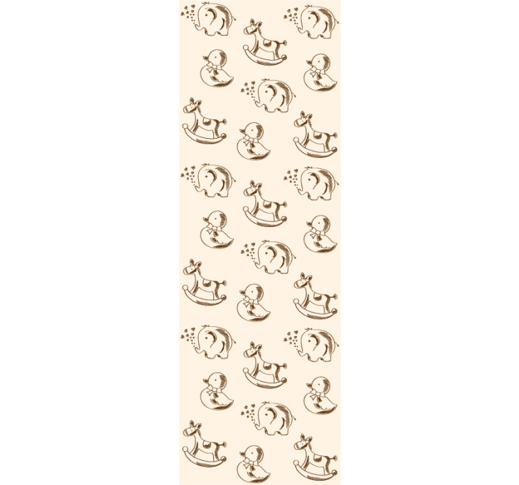 Estor enrollable moderno diseño tierno elefante pato y caballo - TenVinilo