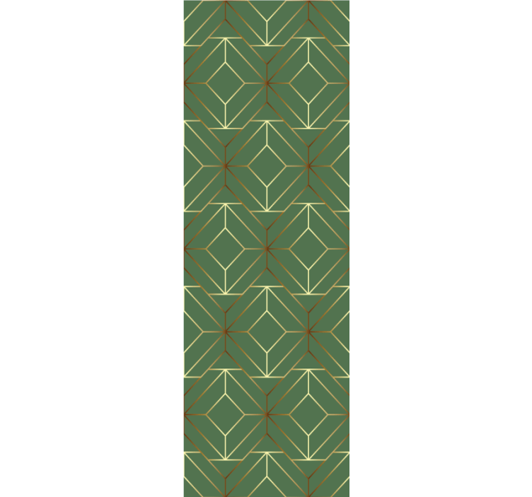 Estor enrollable moderno cuadrados verdes metálicos dorados - TenVinilo