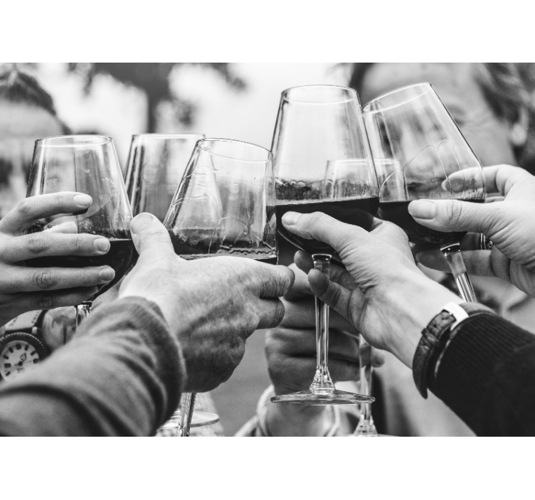 Estor enrollable cocina copas al brindar - TenVinilo