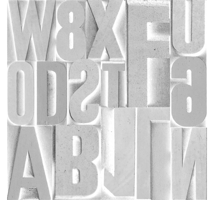 Estor enrollable gris letras 3d grises - TenVinilo