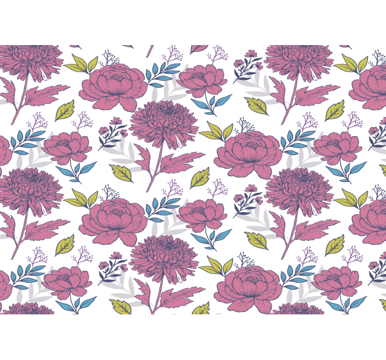 Estor enrollable cocina gran patrón de flores multicolor - TenVinilo