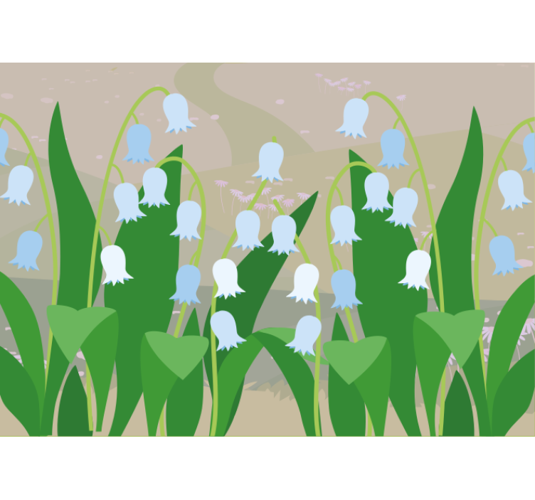 Estor enrollable cocina paisaje de campanillas primavera - TenVinilo