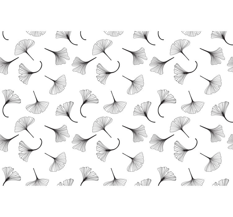 Estor enrollable cocina diseño hojas de ginkgo negro - TenVinilo