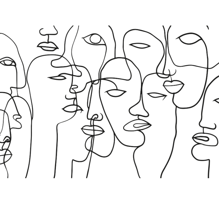 Estor enrollable blanco patrón de caras - TenVinilo