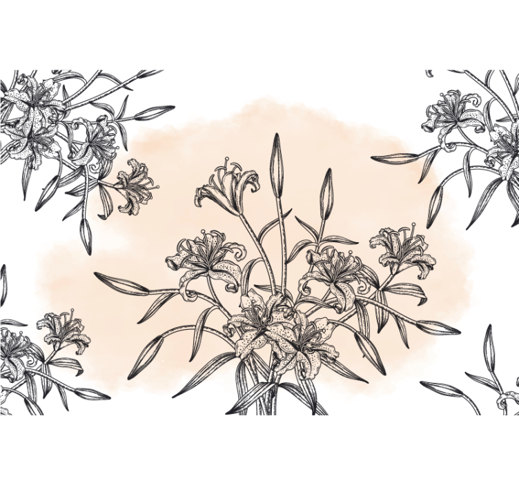 Estor enrollable blanco papel pintado panorámico lirios - TenVinilo