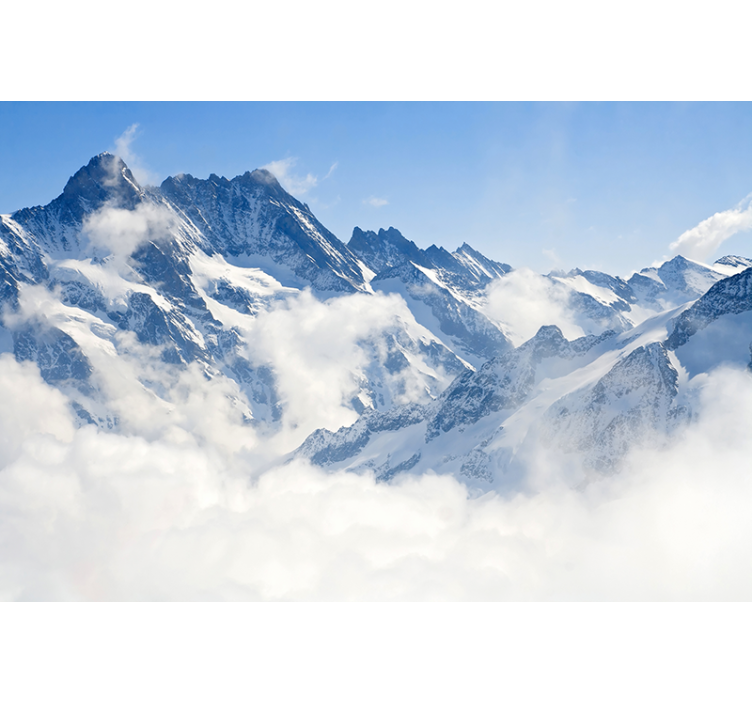 Estor enrollable blanco paisaje de los alpes - TenVinilo