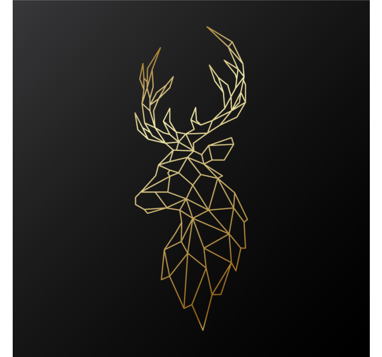 Estor enrollable salón ciervos origami dorado - TenVinilo