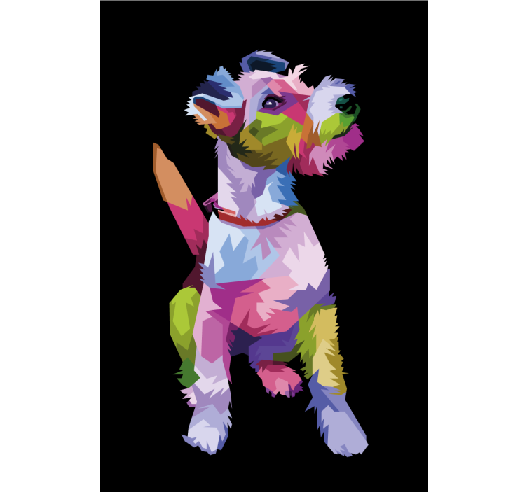 Estor enrollable salón zorra terrier geométrica - TenVinilo