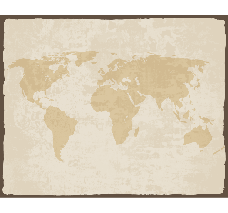 Estor enrollable salón mapa mundi vintage blanco y beige - TenVinilo