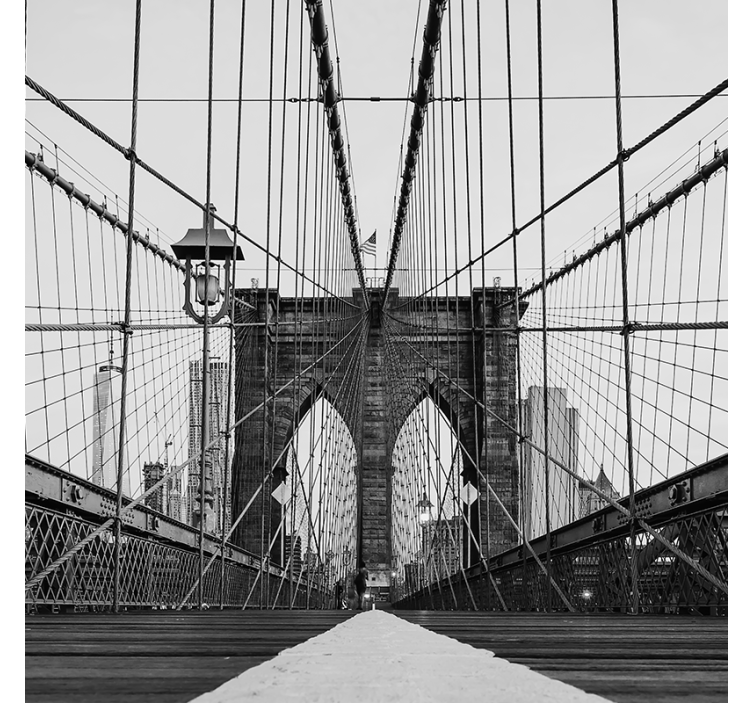 Estor enrollable salón puente de brooklyn en blanco y negro - TenVinilo