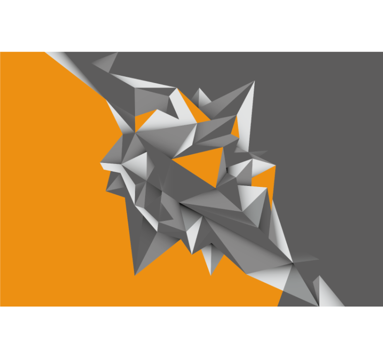 Estor enrollable salón formas geométricas grises y naranjas - TenVinilo